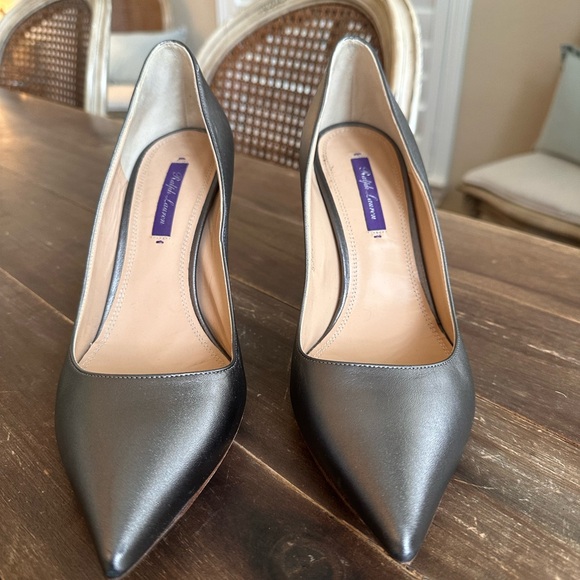 Ralph Lauren Purple Label Gray Pointed-Toe Stiletto Heels - Picture 2 of 4